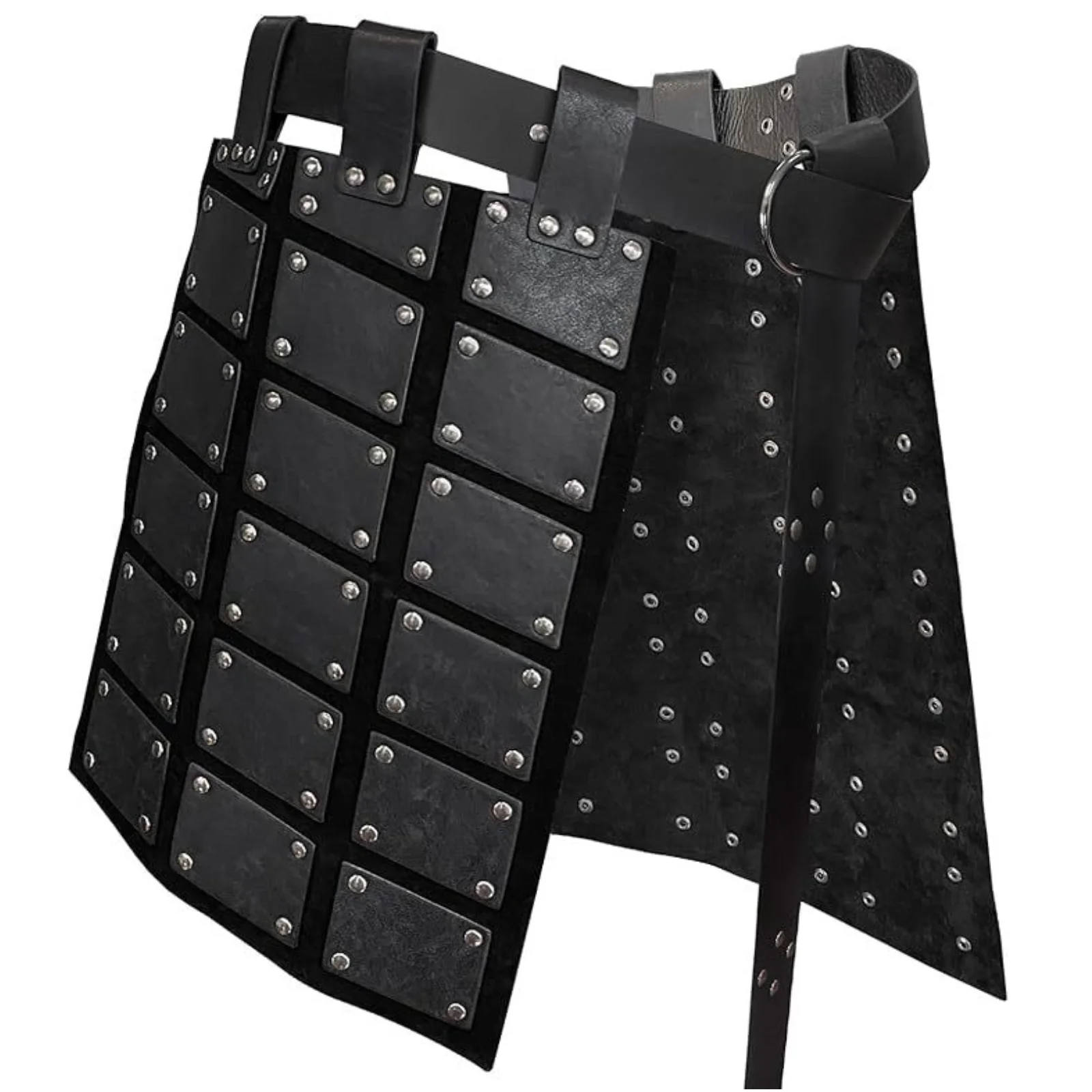 Armure de jambe médiévale rétro pour hommes, armure de cuisse de Pirates Vikings, Faux cuir, Double face, ceinture d'armure de taille, jupe de chevaliers pour Larp