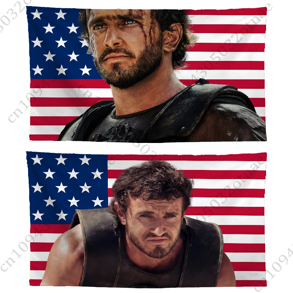 

Movie G-Gladiator II American Flag Tapestry Funny Banner For College Dorm Room Bedroom Outdoor Living Room Wall Art Decor Party