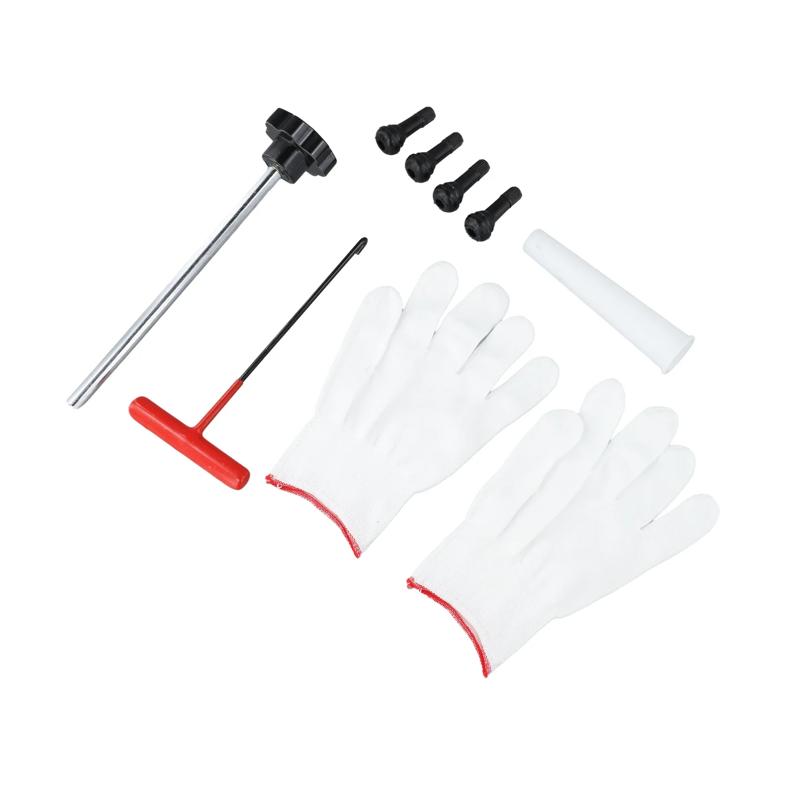 

7 шт., инструмент для быстрой замены клапана шины, инструмент для быстрой замены стержня клапана шины, гаечный ключ для выхлопной пружины, съемник, установочный крючок, инструмент