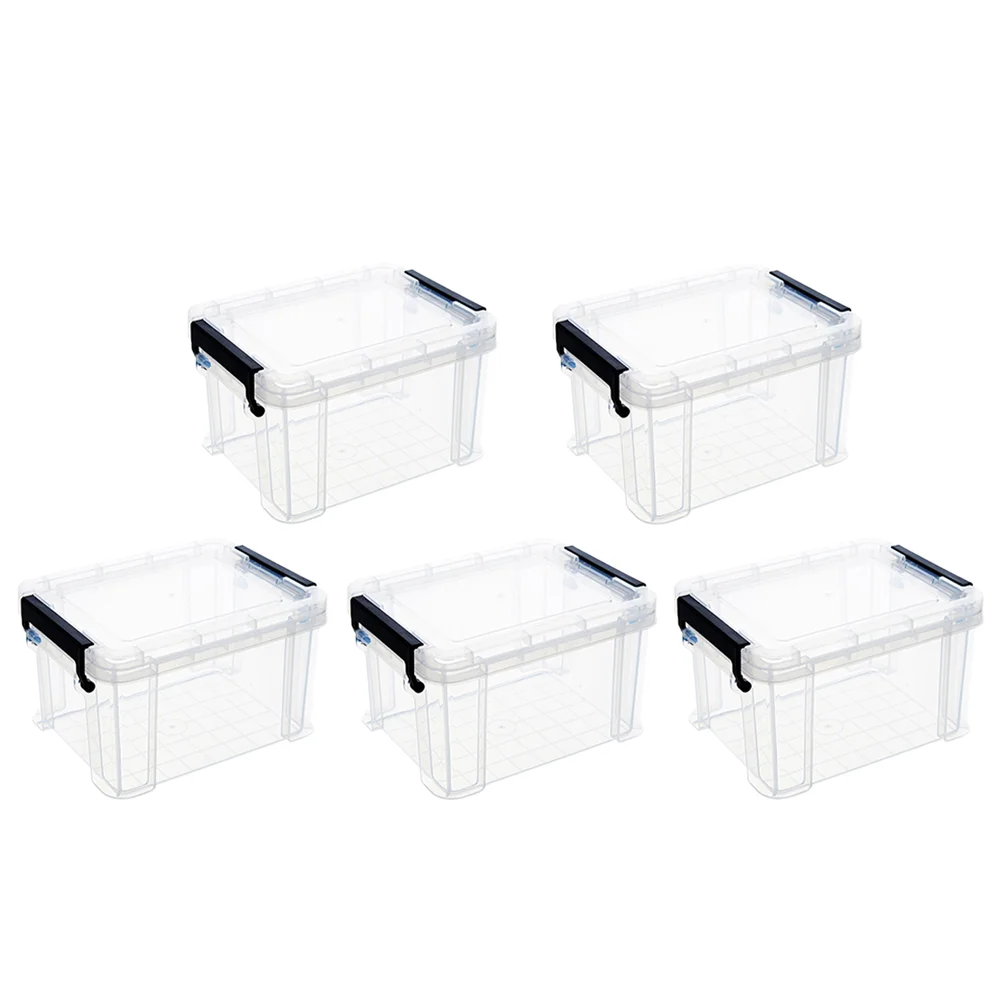 5 Pcs Portable Storage Boxes Small Bins with Lids Practical Mini Pp Plastic Tote Material