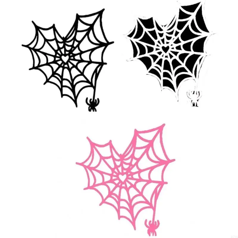Vehicle Spiders Web Decal Sticker with Hanging Detail for Fuel Door, Glass Panel, Body Panel, and Helmet Styling Trim Use D7YA