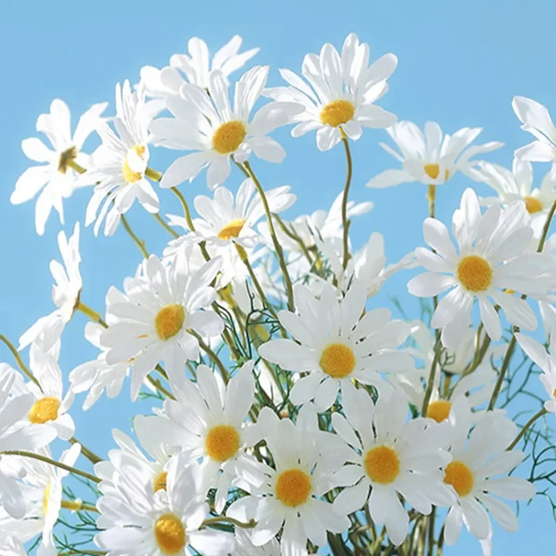 

5Pcs White Daisies Artificial Flowers Bouquet Fake Flowers Garden Home Room Decor Party Wedding Decoration DIY Vase Ornament