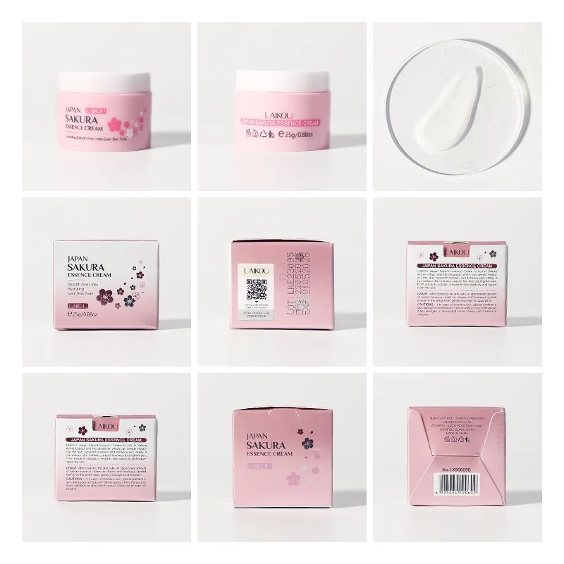 LAIKOU ساكورا كريم ايسنس ترطيب الوجه تغذي البشرة تحسين جفاف كريم تفتيح الوجه كريم العناية بالبشرة الأصلي 25 جرام