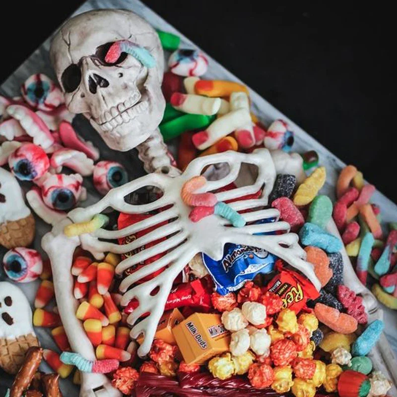 الهياكل العظمية الصغيرة الديكور كامل الجسم المفاصل Posable الهياكل العظمية مخيف معلقة لجميع القديسين منزل مسكون ديكور الحفلات خدعة الدعامة #4