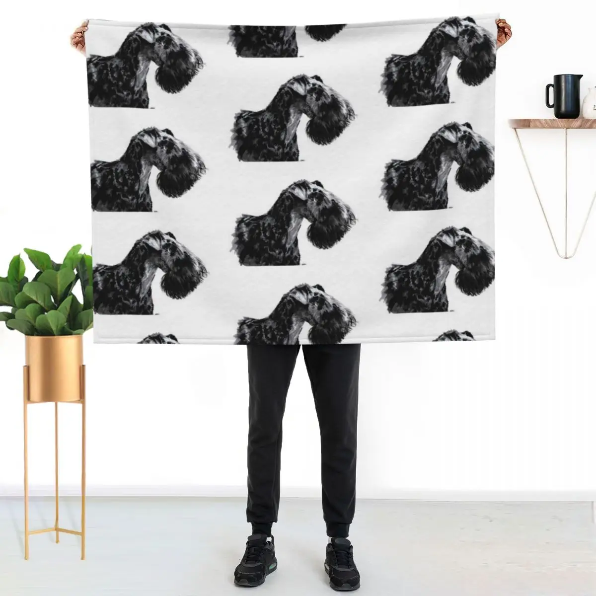 

Kerry Blue Terrier Throw Blanket Spring Fall Cozy Throw Blanket for Couch