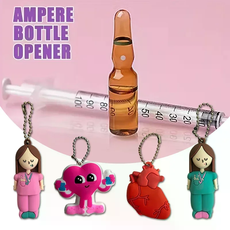 Syringe-Shaped Ampoule Bottle Opener Keychain for Nurses And Doctors Medication Vial Breaker Tool