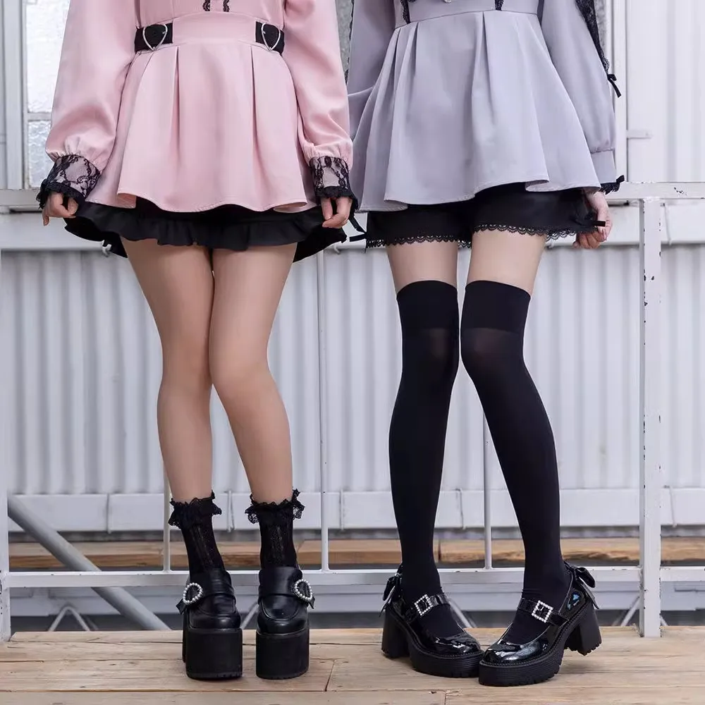 Dophee All-match Spring Summer Basic Pants Cute Lolita Elastic Waist Underpants Japan Style Solid Color Elegant Ruffles Shorts