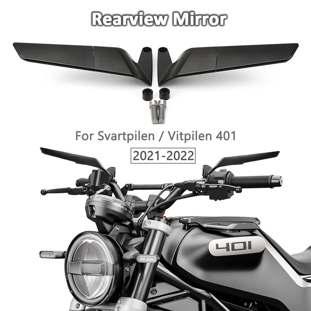 

New Left Right Rearview Mirror Motorcycle Accessories Black For Husqvarna Svartpilen 401 Vitpilen 401 2021 2022