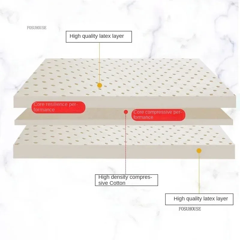 Thailand Natural Latex Mattress 3/6/10/12cm Rubber Soft Cushion Two-person 1.5/1.8/2.0m Tatami Mat Household Bedroom Furniture