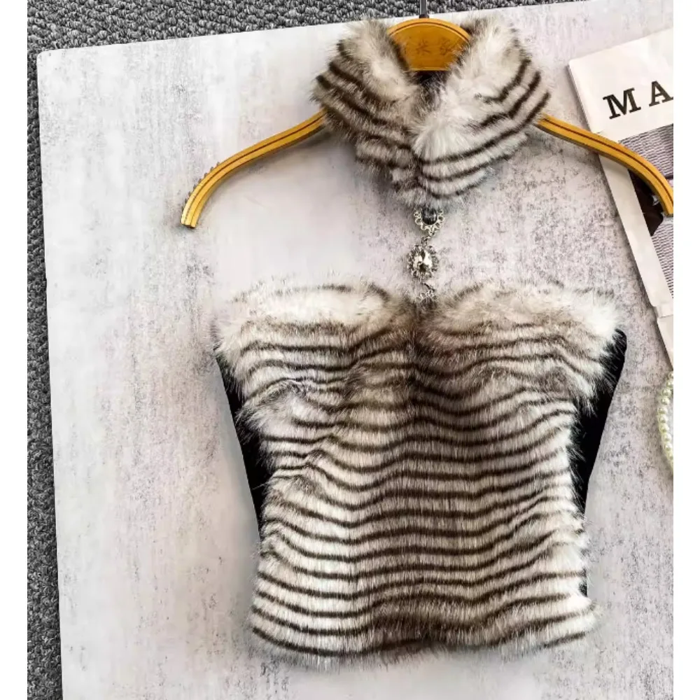 

Women Chic camis striped off shoulder Sexy Sleeveless autumn Fashion tank Tops Women Crop Top