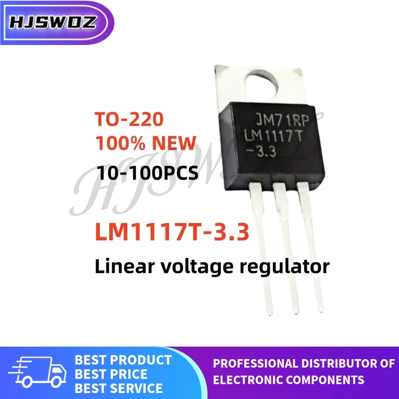 10~100PCS LM1117T-3.3 LM1117T LM1117T-3.3V Linear voltage regulator IC TO-220 Best quality