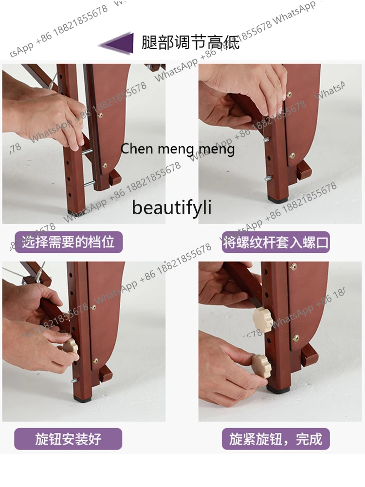 S7486 ss Lettino da massaggio pieghevole Lettino facciale per moxibustione per terapia di massaggio portatile portatile