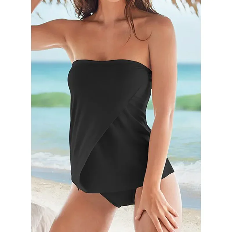 2025 Plus Size Tankini Swimsuit Women Vintage Sexy Backless Swimwear Female Summer Beach Bathing Suit Beach Bather Biquini Mujer