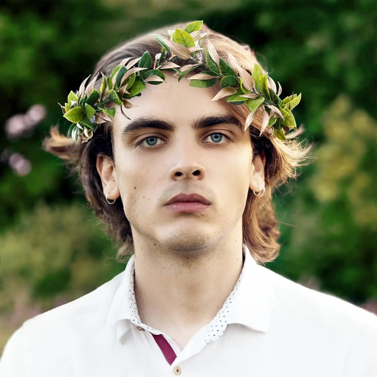 Unisex Laurel Leaf King Headband Crown Greek Elf Headpiece Woodland Fairy Circlet Forest Elven Headband Party Halloween Cosplay