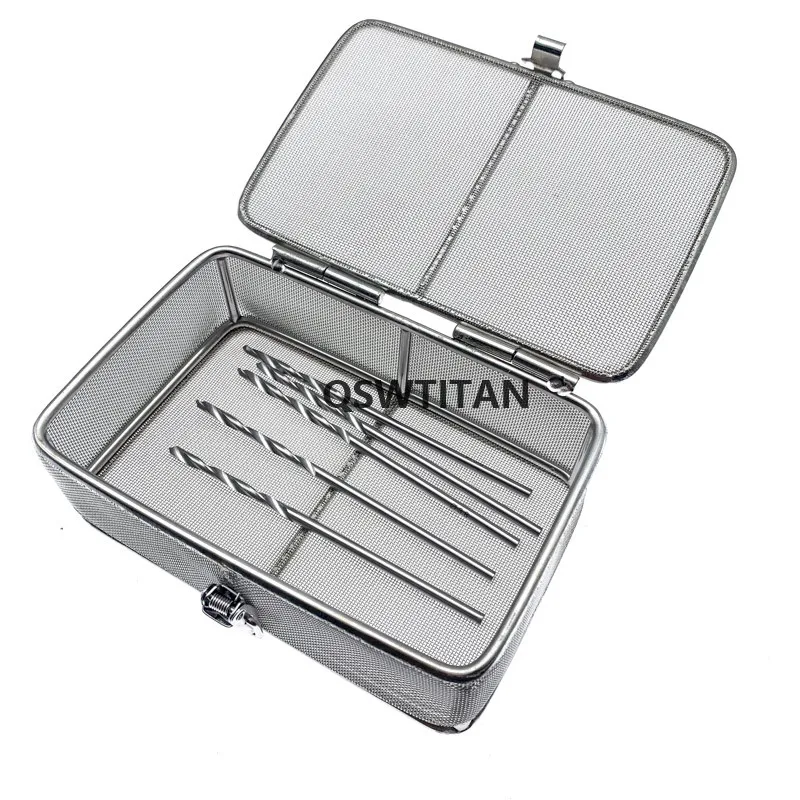 Sterilizing basket with Lid stainless steel disinfection net basket surgical operating instrument autoclave sterilization