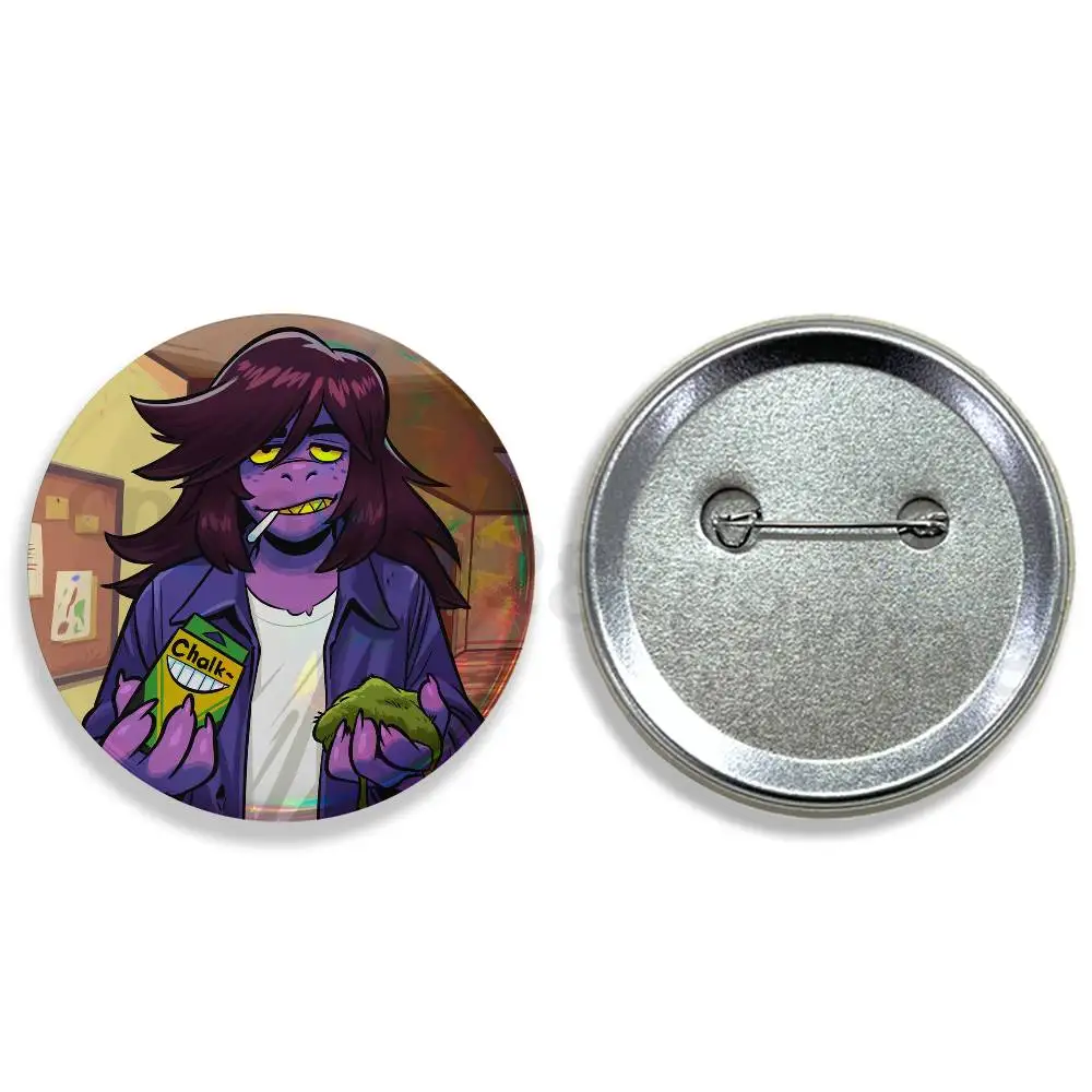 S-Susie D-Deltarune 58mm Badge Brooches on Backpack Clothes Handmade Round Enamel Pins for Jewelry