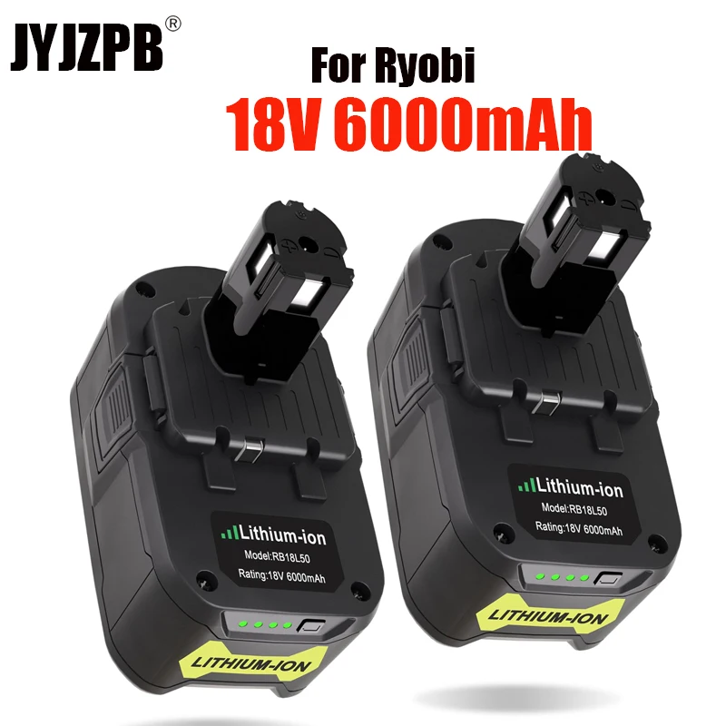 6Ah For RYOBI P108 18V One+ Plus Battery 18 Volt Lithium-Ion Power Tools P104 P107 RB18L50 RB18L20 P108