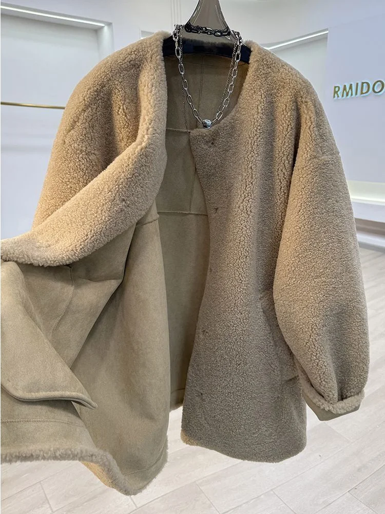 Plus size 300 pou coreano sle casual thiened pele de couro entrado feminino jaet preguiçoso faion inverno nova chegada