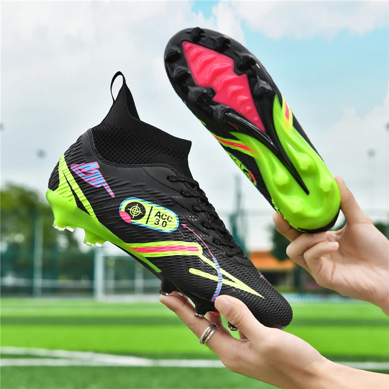 

High-top Men's Soccer Shoes Professional Football Field Cleats Teenager's Professional Athletic Sneakers Training Sport Footwear