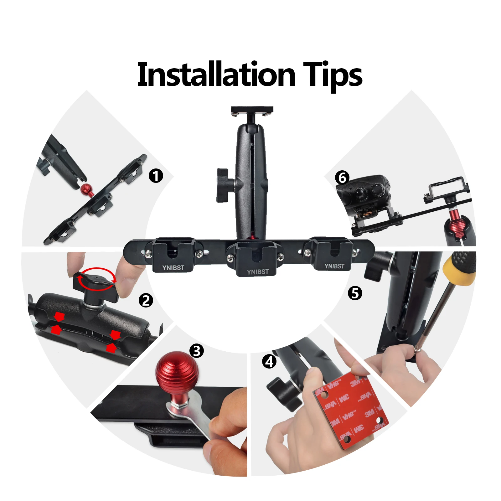 حامل راديو/ميكروفون CB محمول باليد، للمركبات التجارية والسيارات والجدار، لراديو CB المحمول والميكروفون مع مشبك/مقبض دائري