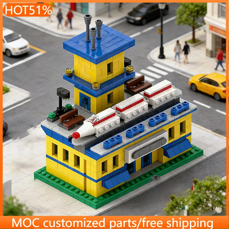 

695 PCS Modular Building Micro Monorail Station MOC Customize Modular Building Block Technology Kids DIY Boys Festival Toy Gift