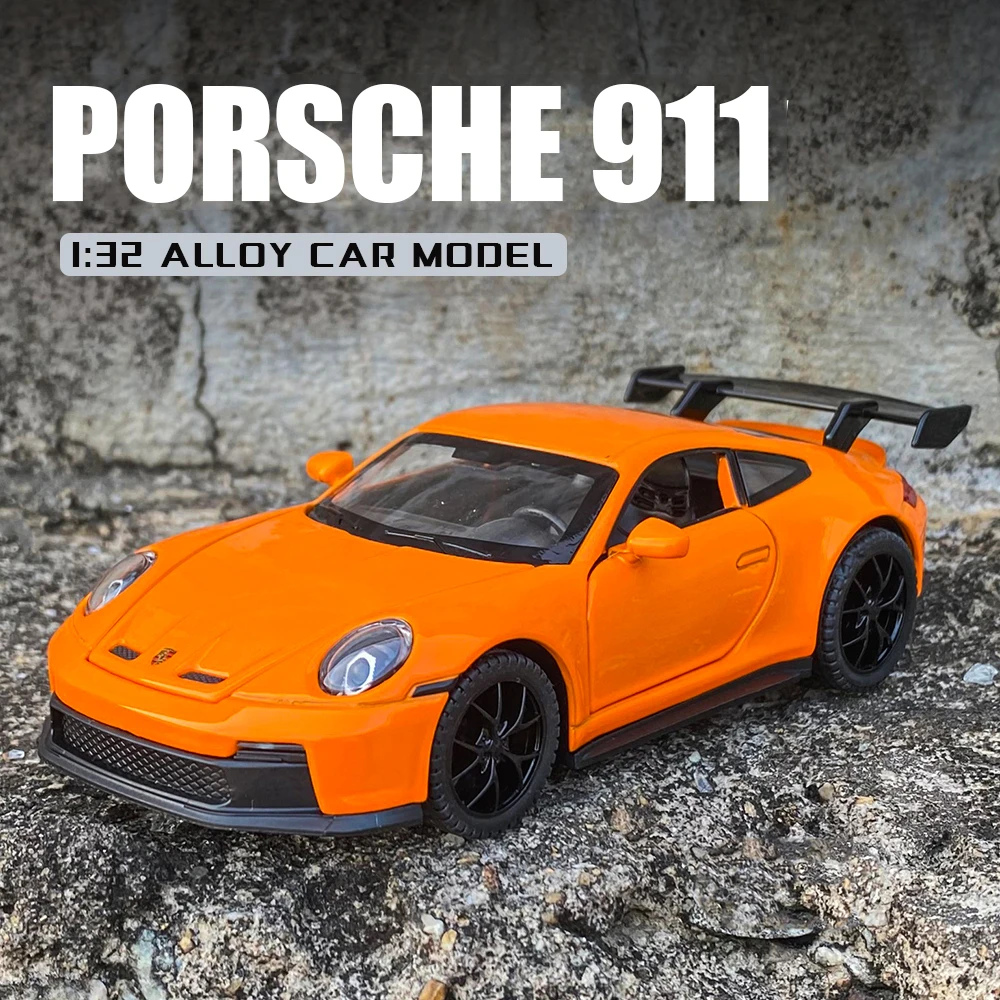 Schaal 1:32 911 GT3 High End Legering Ccar Model Diecast Metaal Geluid Licht Trek Hot Koop Kid Verjaardag Kerstcadeau Hot Wheels