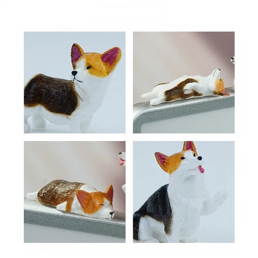 Resin Dog Figurine Collection 5 Count for Car Interior For Desk for top Shelf Wall Unit and Study Space Decoration