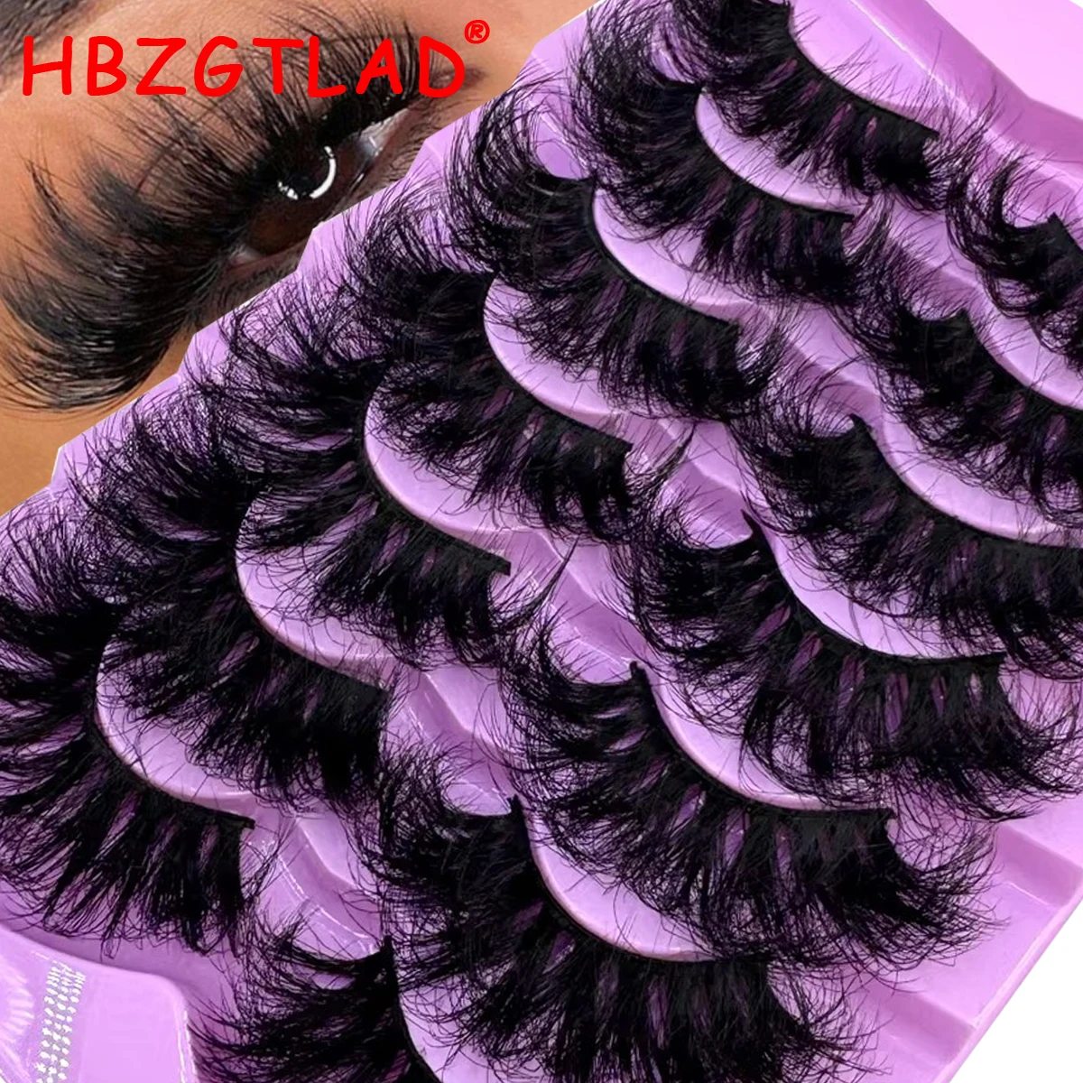 HBZGTLAD 7 Paar Flauschige Wimpern 10-25mm 3D Nerzwimpern Lange Dicke Natürliche Falsche Wimpern Großhandel Wimpern Anbieter Make-up Nerzwimpern