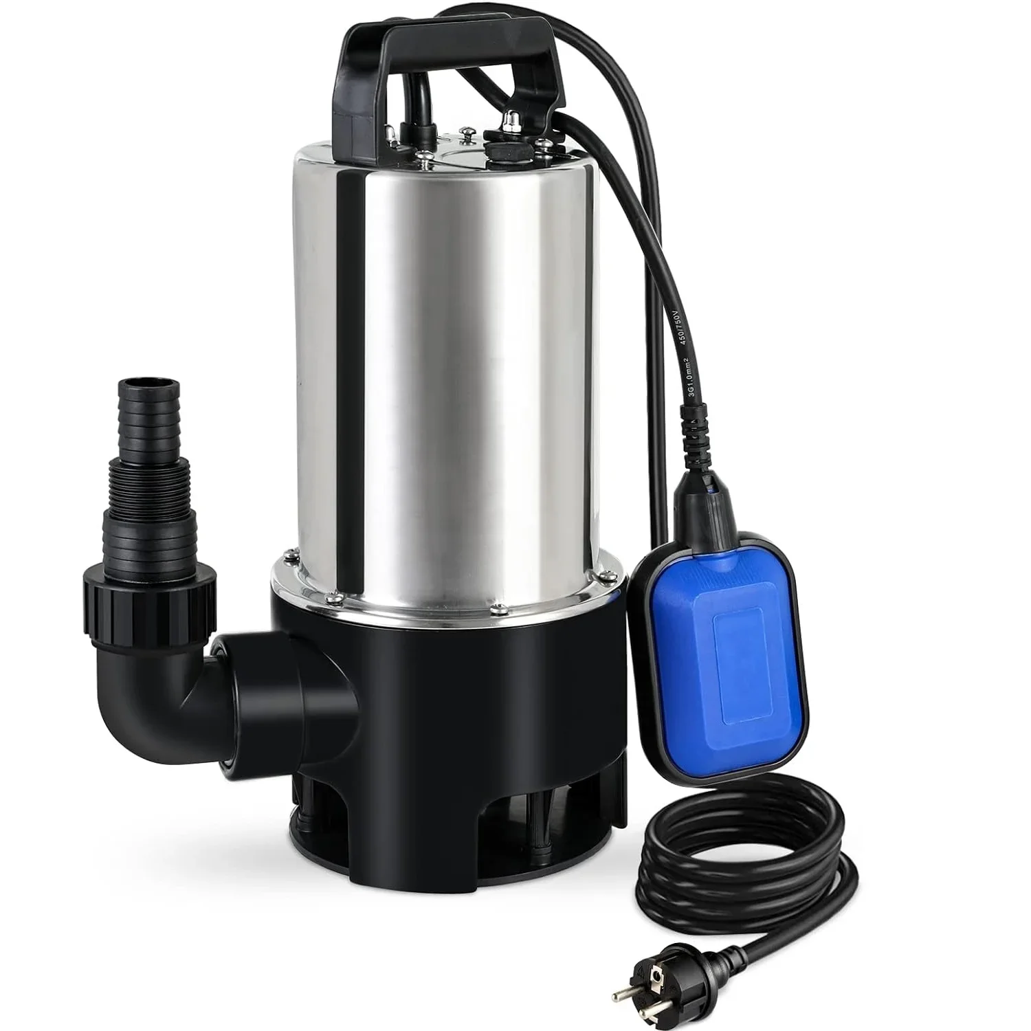 Fixkit Submersible Waste Water Pump 1100W Electric Submersible Pump 16500 L/H Dirty Water Pump with Float Switch