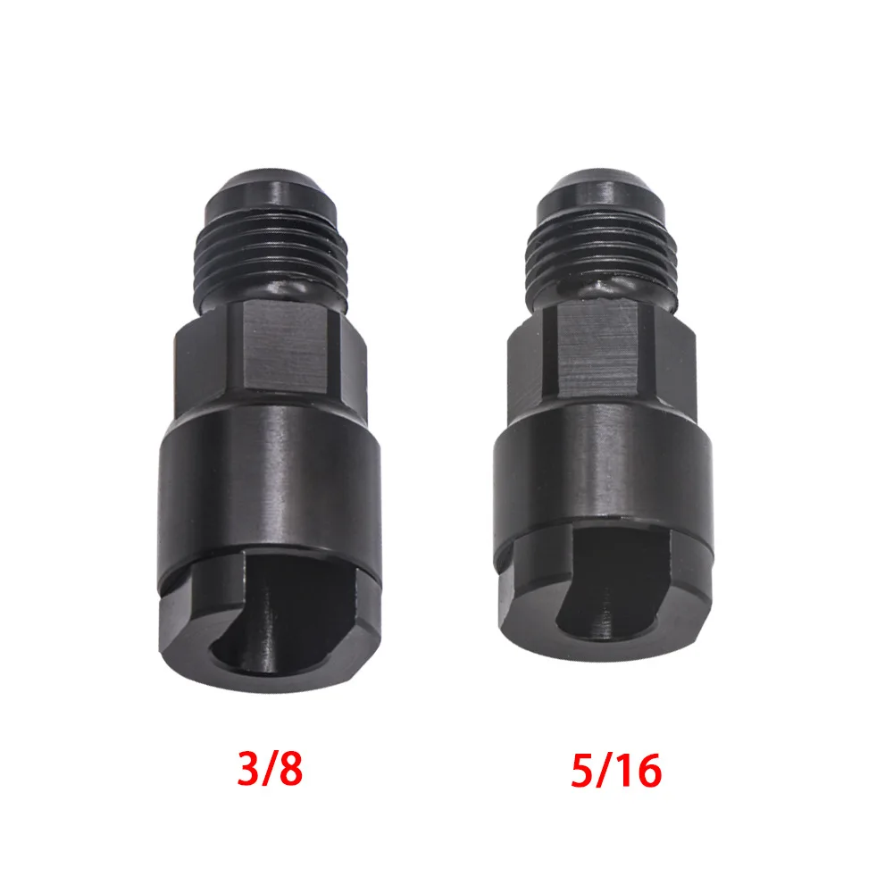 الألومنيوم خط الوقود EFI محول المناسب-6 ذكر إلى 3/8 ، 6AN ذكر إلى 5/16 "قطع الاتصال السريع دفع الصلب النفط الوقود محول