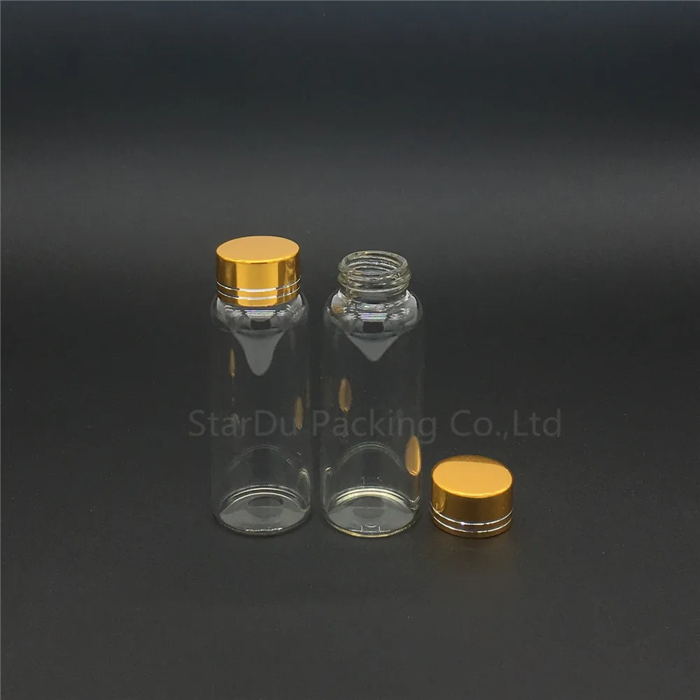 Free Shipping 200pcs/lot Diameter 27mm 25ml Aluminum Cover Neck Glass Bottle For Vinegar  alcohol,carft/storage Candy Bottles