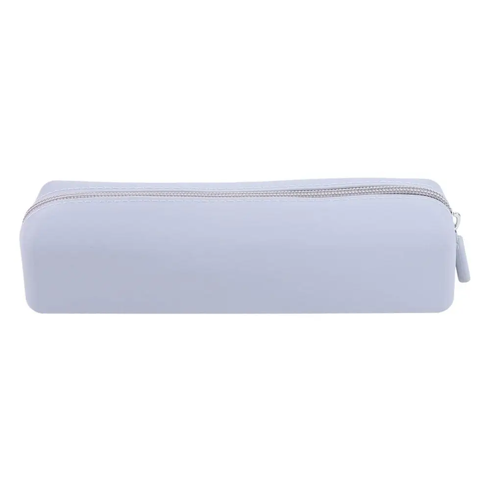 

Portable Silicone Pen Bag with Zipper Large Capacity Pencil Case Waterproof Multi-function Cosmetics Storage Bag Desktop