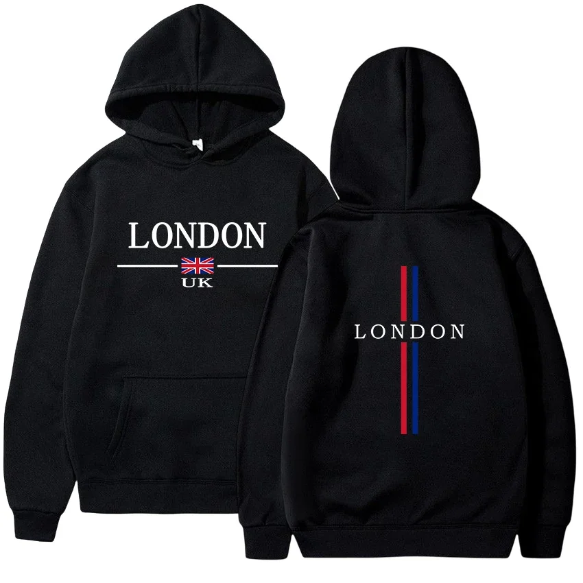 Hot Sales Mens Hoodies Sweatshirt London Printing Pullover Casual Jogging Streetwear Mens Clothing Daily Versatile Tracksuit Y2k