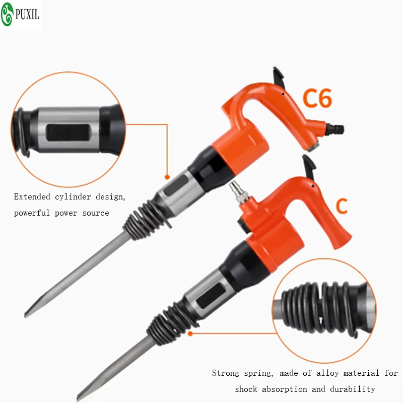 C4 Pneumatic Pickaxe Handheld Air Hammer Shock Absorbing Crusher Alloy Impact Drill Welding Slag Shovel Powerful Pneumatic Tools