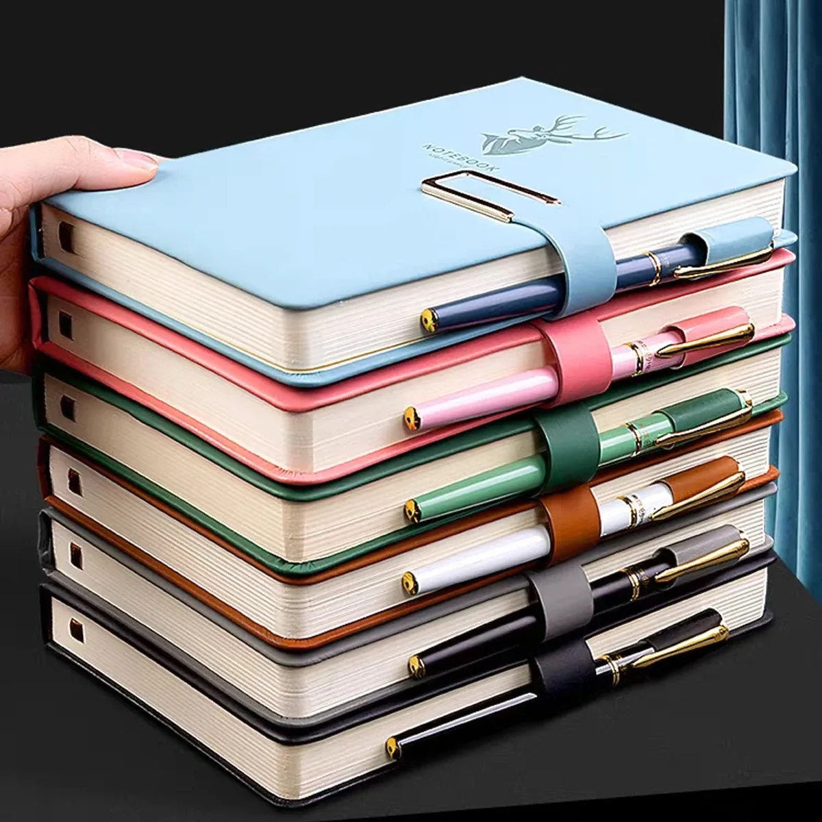 A5-PU cover simple buckle notebook business office work meeting minutes this office and educational cultural supplies