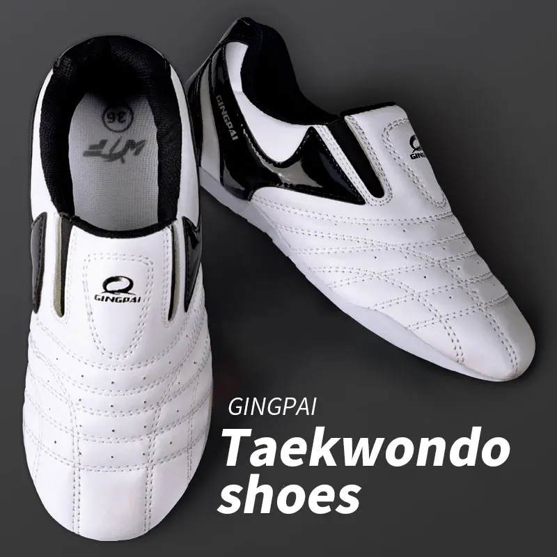 GINGPAI Breathable Taekwondo Shoes Karate Kung Fu Wrestling Martial Arts Shoes Adults Child Non-slip Soft Oxford Soles Sneakers