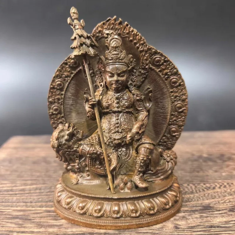 Vintage Copper Alloy Tibetan Treasure Celestial Buddha Statue, Metal Craft, Antique Living Room Decoration from the Cultural and