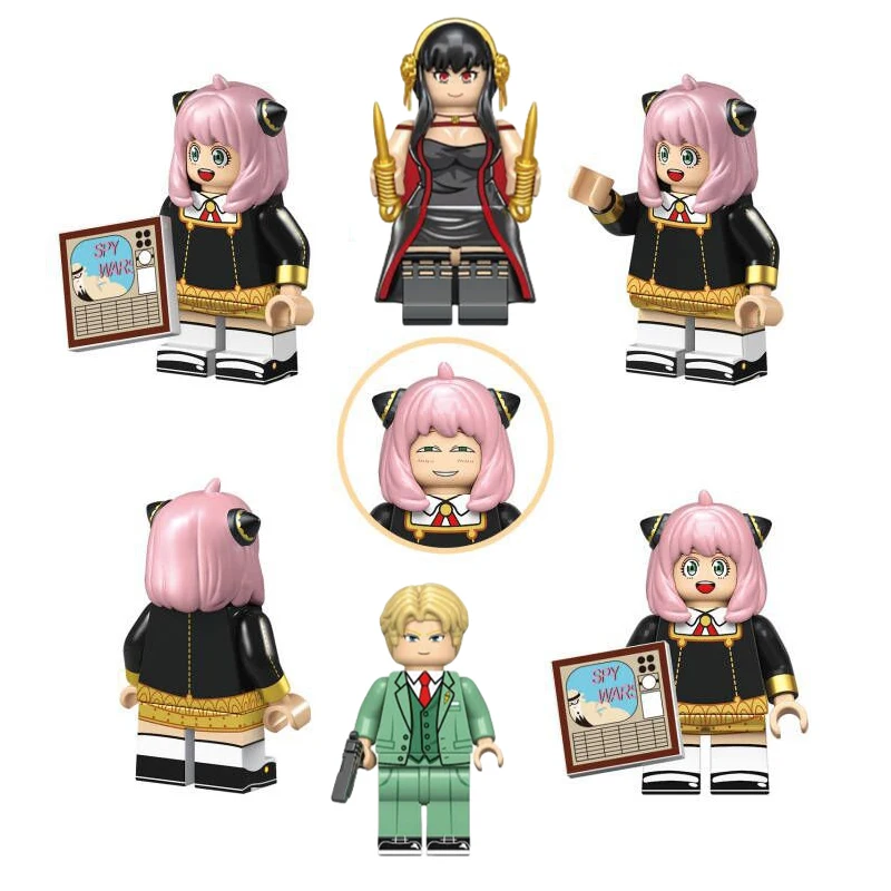 SPY X FAMILY Anya juguetes de ensamblaje para niños personajes de Anime niños niñas dormitorio rompecabezas de escritorio juguete decoración de coche juguetes regalos