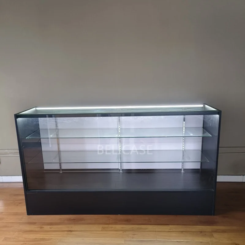 Custom, economic 48inch small glass display showcase for smoking shops modern glass display cabinet display showcase