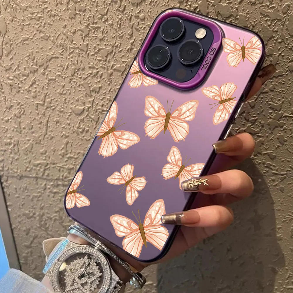 Candy Color Case For Xiaomi Redmi 13 13C 12 4G 5G 10 A1 A2+ A3 A3x Redmi 9 10 Prime 2022 Cover Shockproof Luxury Butterfly Funda