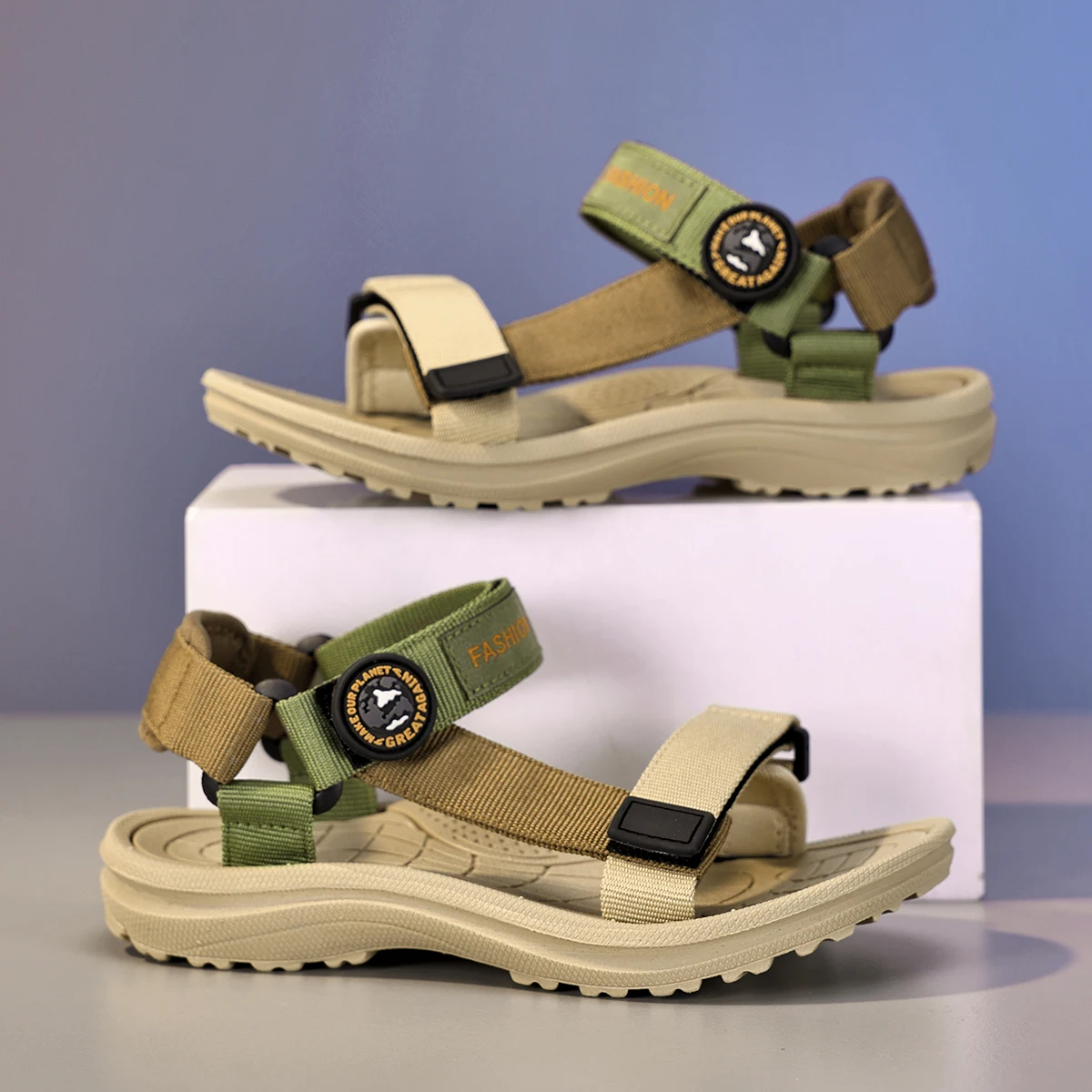 Summer Children Sandals Girls Boys Breathable Sports Running Non-Slip Soft Green Outdoor Beach Kids Casual Waking Sandals Shoes - view 6