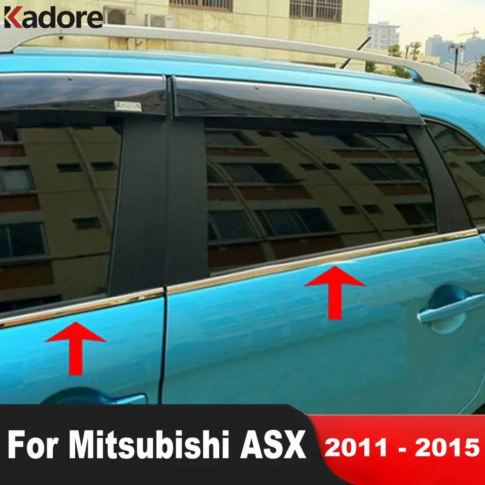 For Mitsubishi ASX Outlander Sport 2011 2012 2013 2014 2015 Stainless Car Bottom Window Sill Trims Molding Strip Accessories