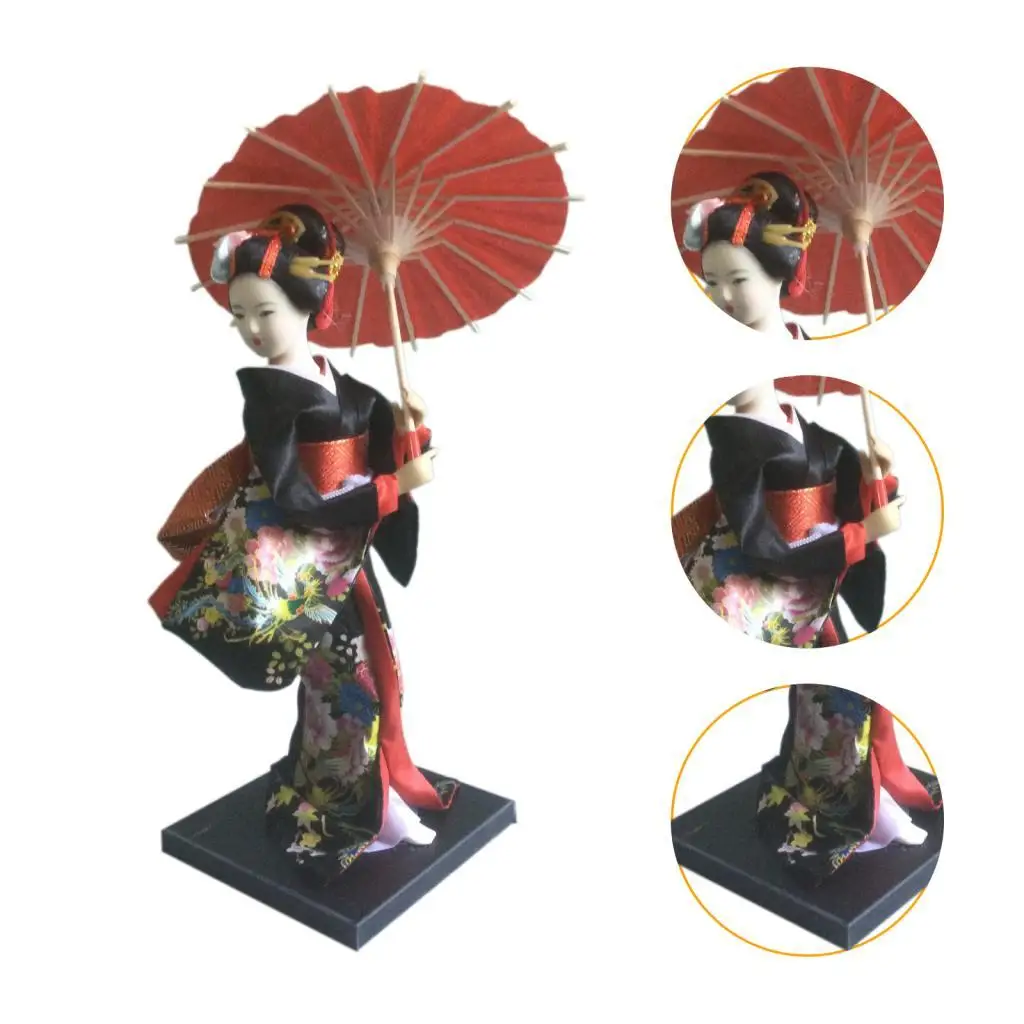 Traditional Japanese Geisha Foam Resin Dollhouse Miniature Craft Figurine for Modern Home Desktop Photography Props