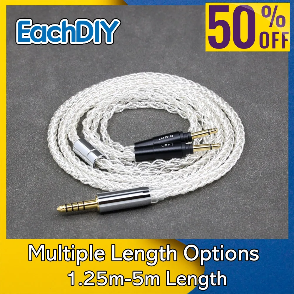 

8 Core 99% 7n Pure Silver Palladium Earphone Cable For Yamaha YH-5000SE YH-4000 YH-C3000 Headphone Orignal Type Plug LN008785