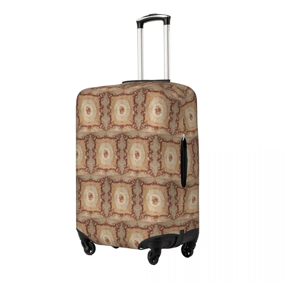 

Antique Rose Floral French Aubusson Rug Print Suitcase Cover Protection Elastic Trip Luggage Protector Covers for 18-32 Inch