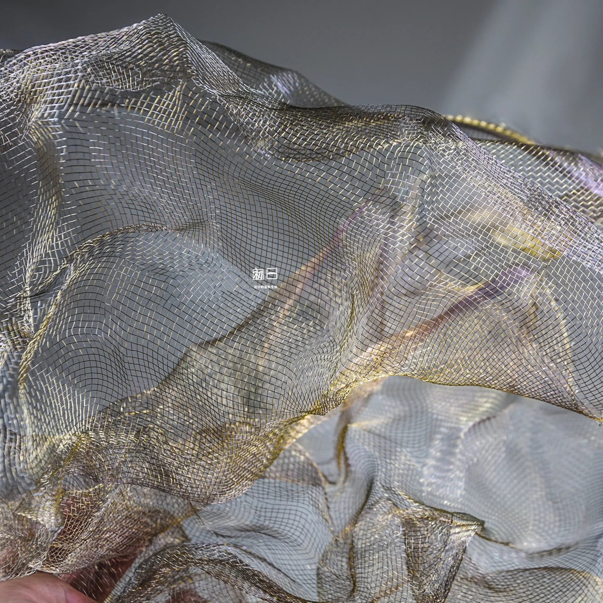 Golden Clouds Metal Mesh Steel Wire Mesh Fabric Creative Clothing Skirt Bag Coat Clothing Designer Fabric