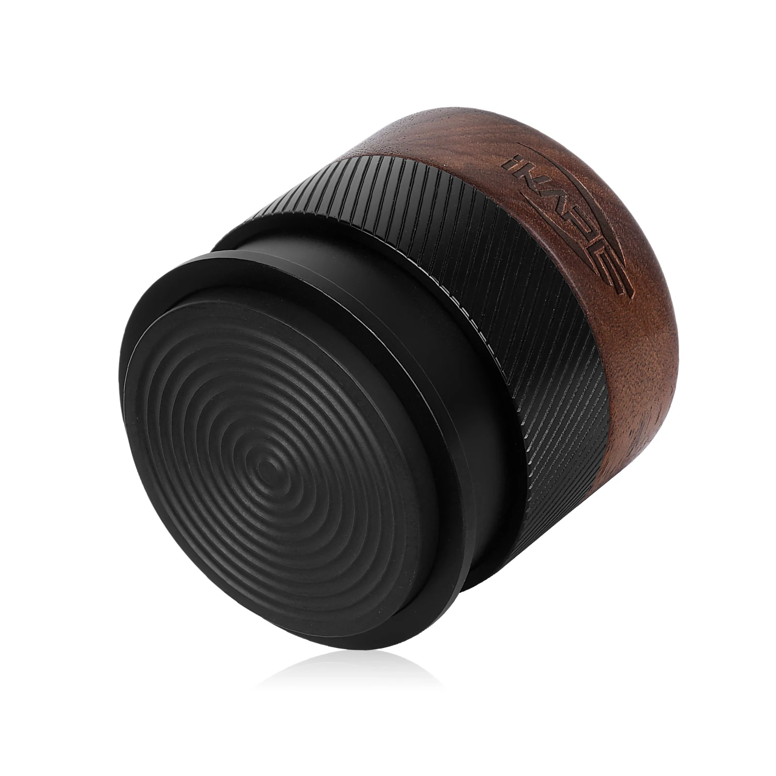 IKAPE Espresso Wooden V4 Calibrated Tamper, Coffee Walnut Tamper with Titanium PVD Coating Base and Spring Loaded Fit 51/54/58mm