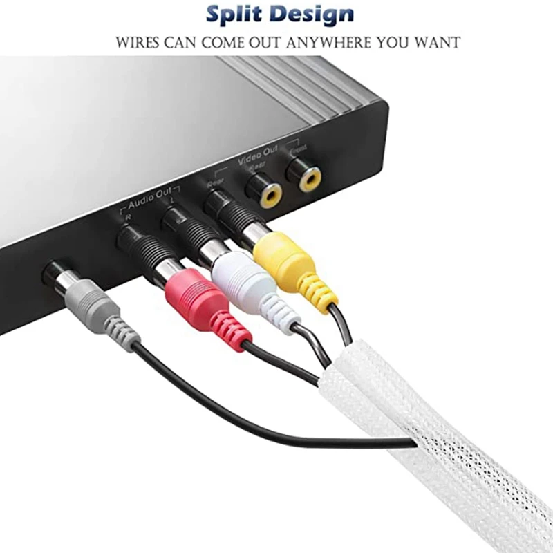 Cable Protector 6M Braided Wire Set Home Office Wire Wire Protection Sleeve Anti-Animal Bite (White)