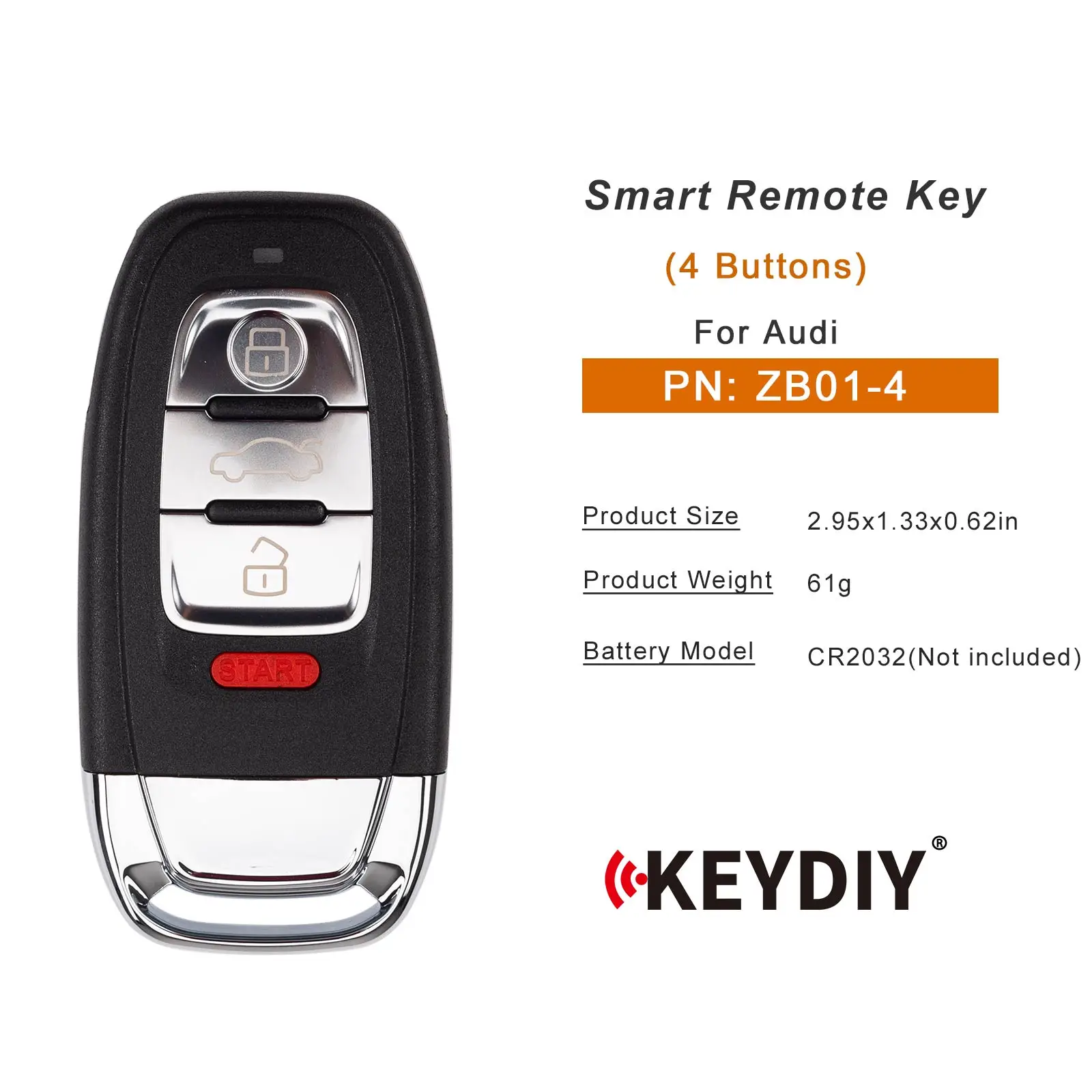 1/2/5 Piece KEYDIY KD ZB01 ZB26 ZB08 Universal Smart Remote Key 3 /4 Buttons for Audi Type