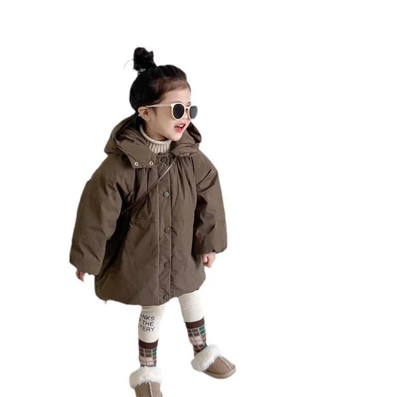 Girls Down Coat Jacket Cotton Windbreak Outwear 2023 Fleece Warm Plus Thicken Velvet Winter Skiwear School Children\'s Clothing
